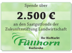 Bild Spende Saatgut Scheck 2500 Euros